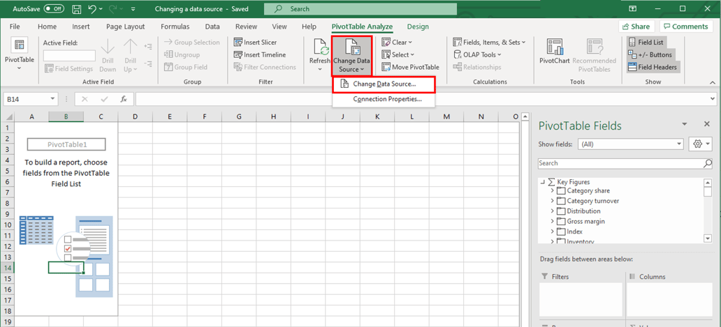 How to change your data source in excel